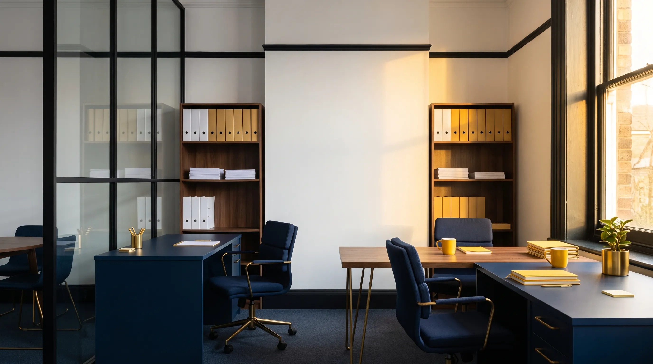 A modest office shows the kind of space where a marketing manager would organise reporting and handover work.