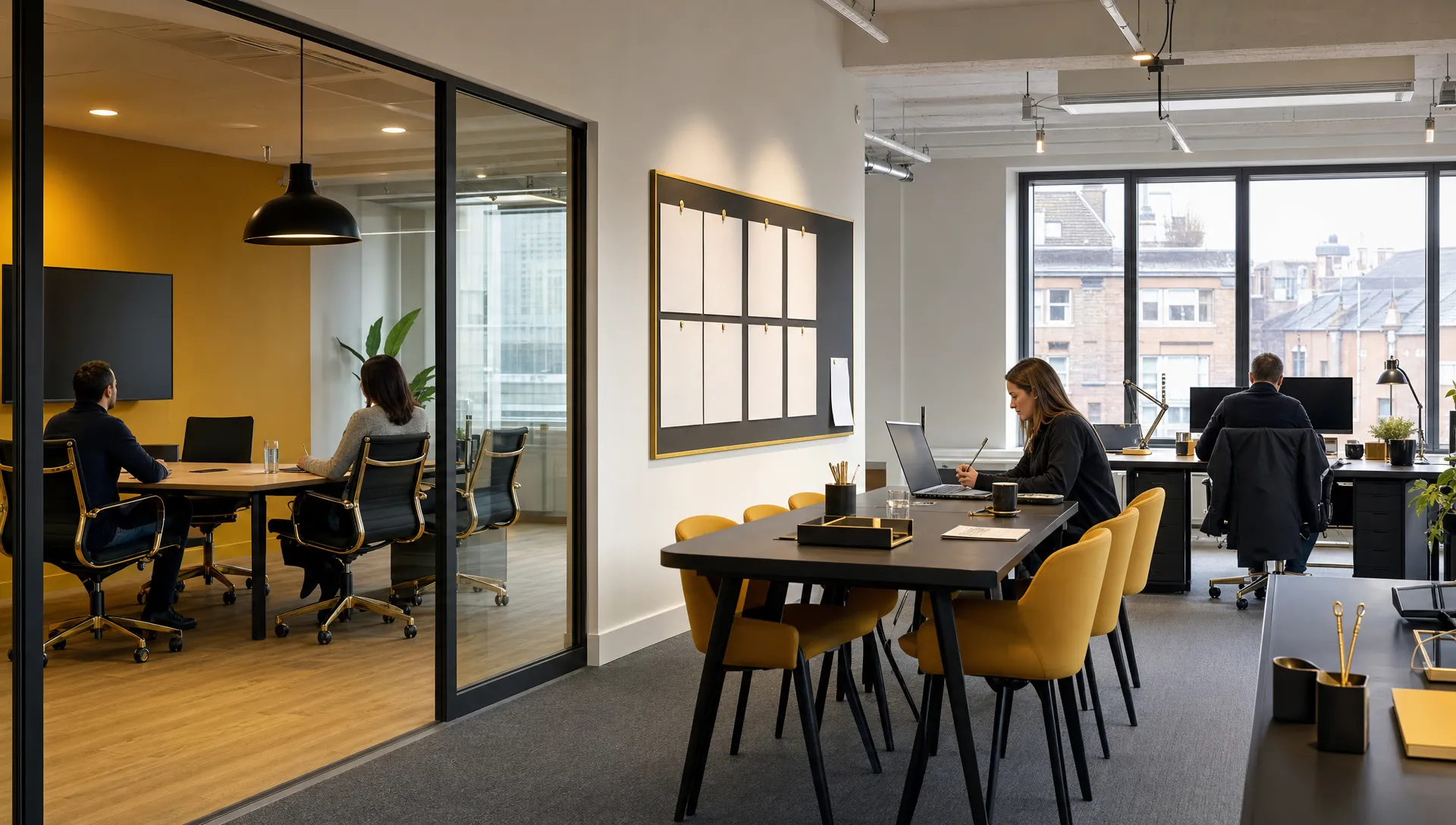 A UK office interior shows the place where growth reports and decisions are handled each week.